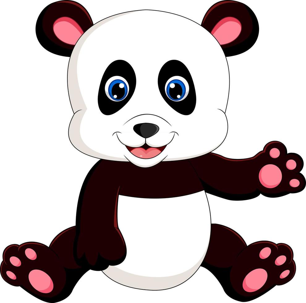 schattige baby panda vector