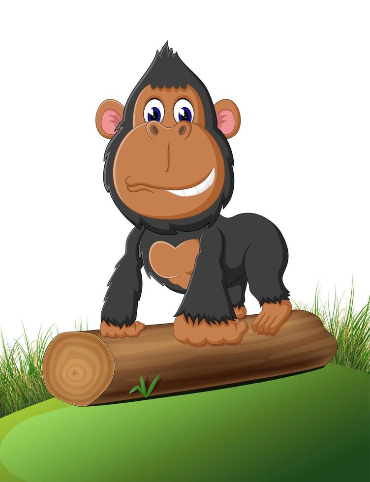 grappige gorilla-cartoon van illustratie vector
