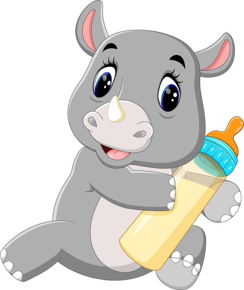 illustratie van schattige neushoorn cartoon vector