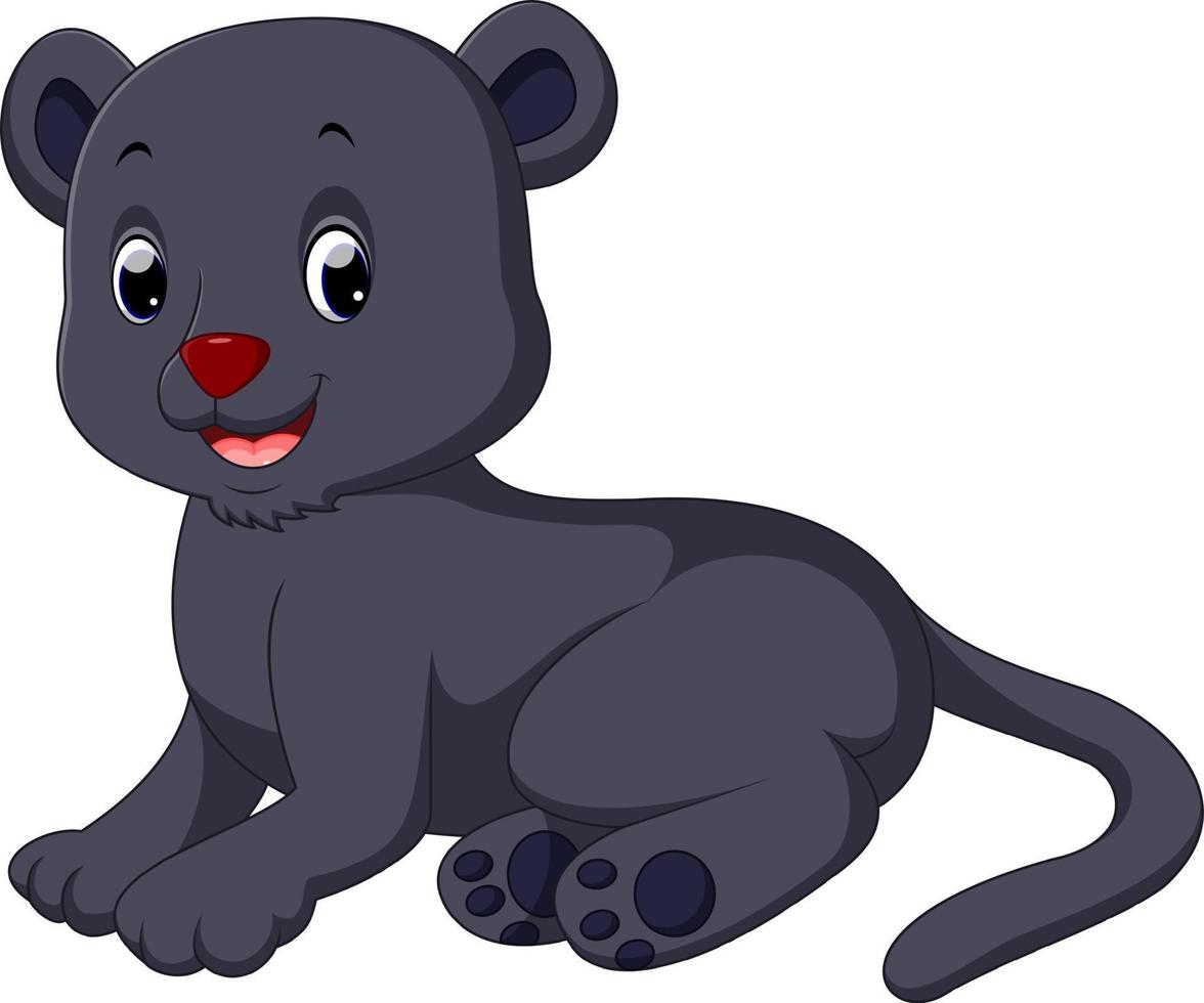 schattige zwarte panter cartoon vector