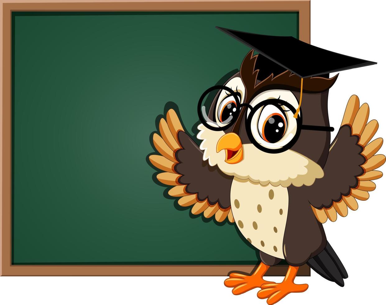 illustratie van uil leraar op blackboard vector