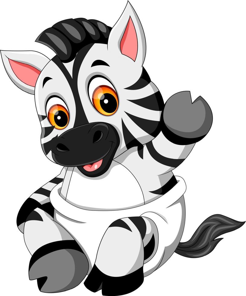 illustratie van baby zebra cartoon vector