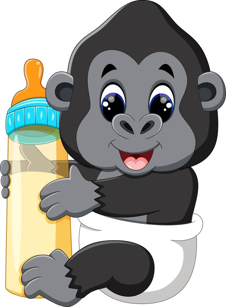 illustratie van grappige gorilla-cartoon vector