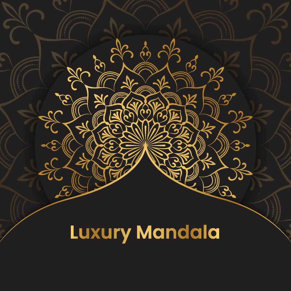 luxe gouden mandala-achtergrondontwerp vector