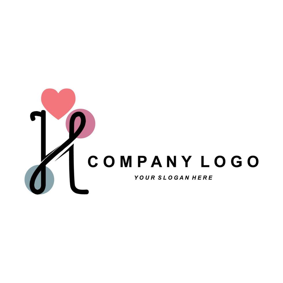 letter h logo, bedrijfsmerk initialen ontwerp, sticker zeefdruk vectorillustratie vector