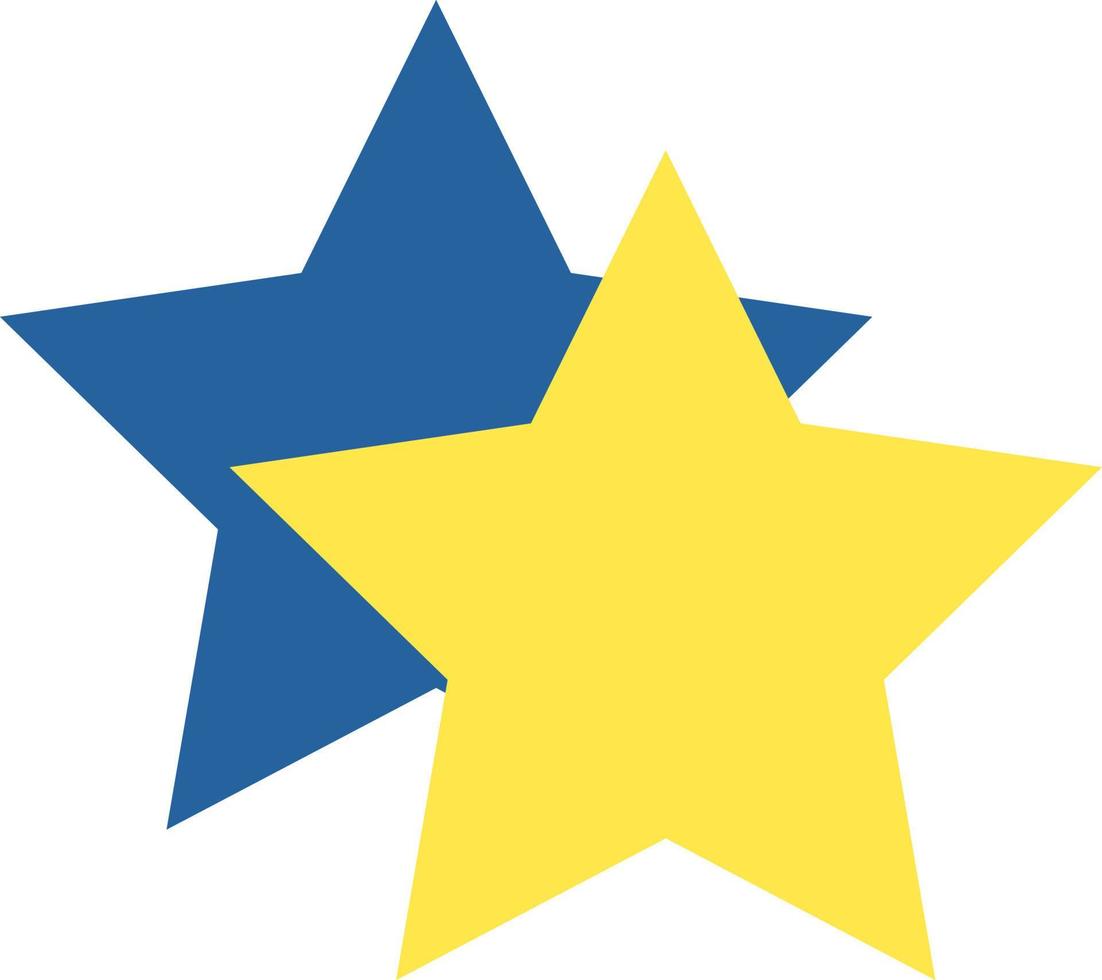 blauwe en gele sterren semi-egale kleur vector-object vector