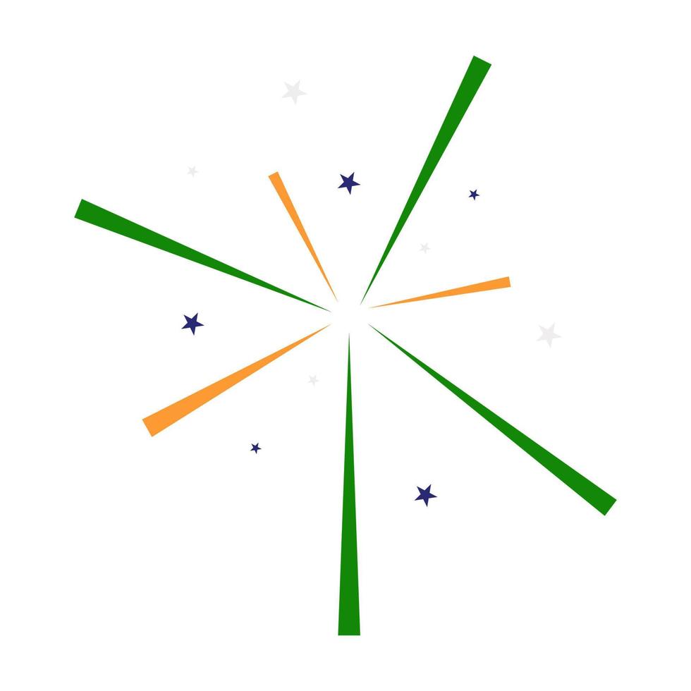 eenvoudig vuurwerk in de vlag van india. vector illustratie