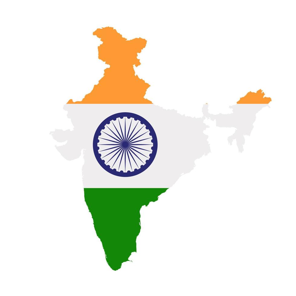 vlag van india geïsoleerd op witte vectorillustratie vector