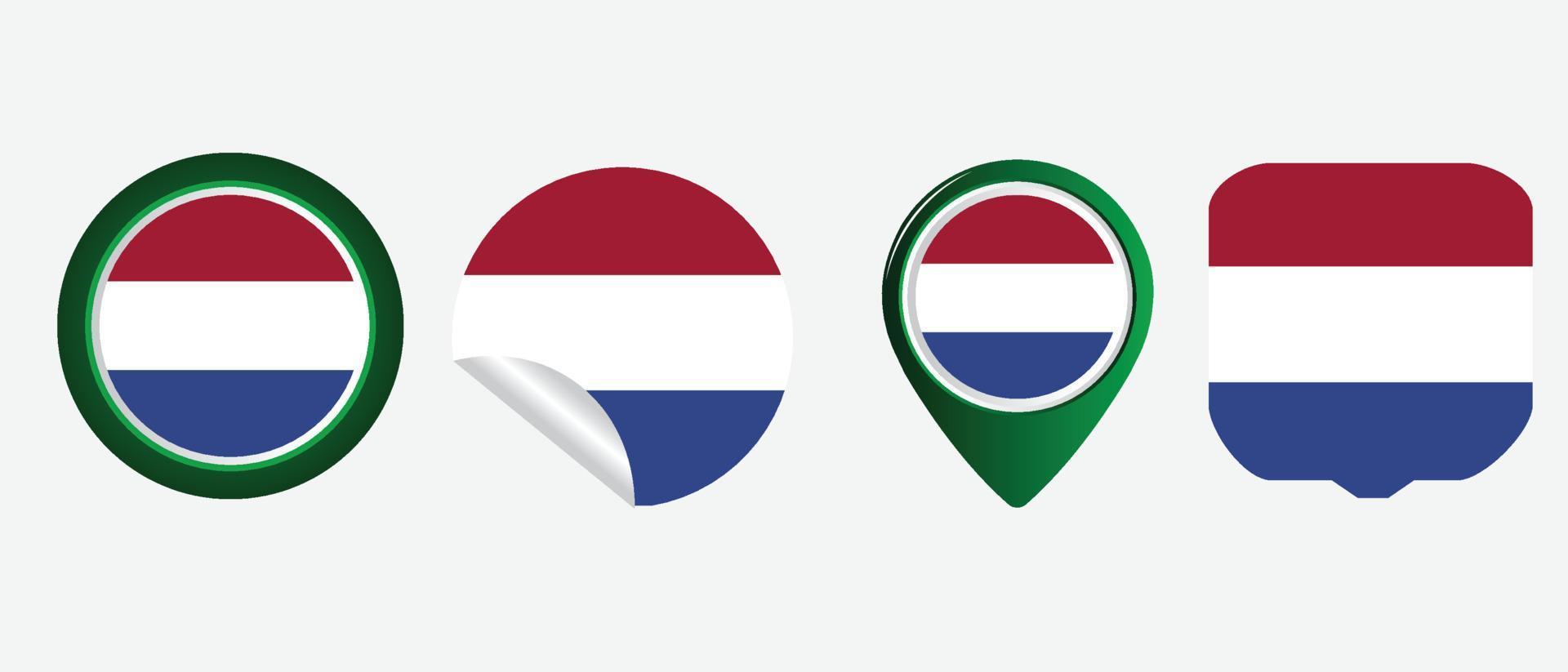 nederlandse vlag icoon. web pictogrammenset. pictogrammen collectie plat. eenvoudige vectorillustratie. vector