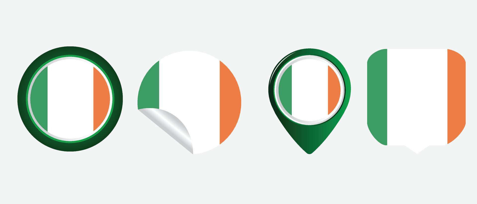 Ierse vlag. platte pictogram symbool vectorillustratie vector