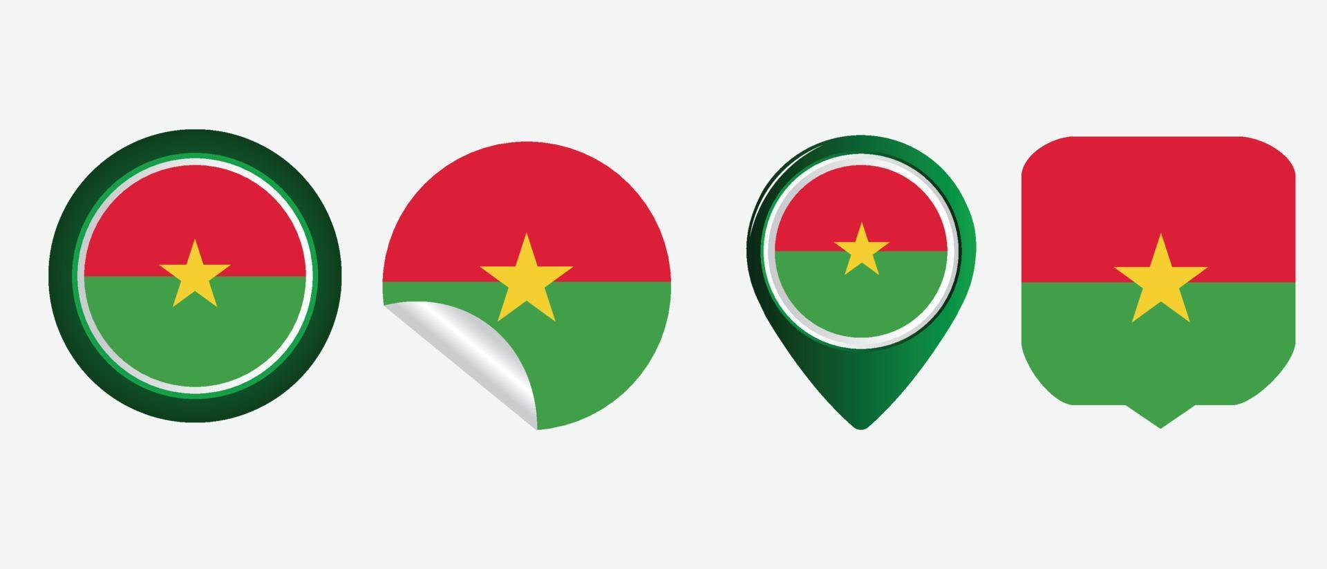 vlag van burkina faso. platte pictogram symbool vectorillustratie vector