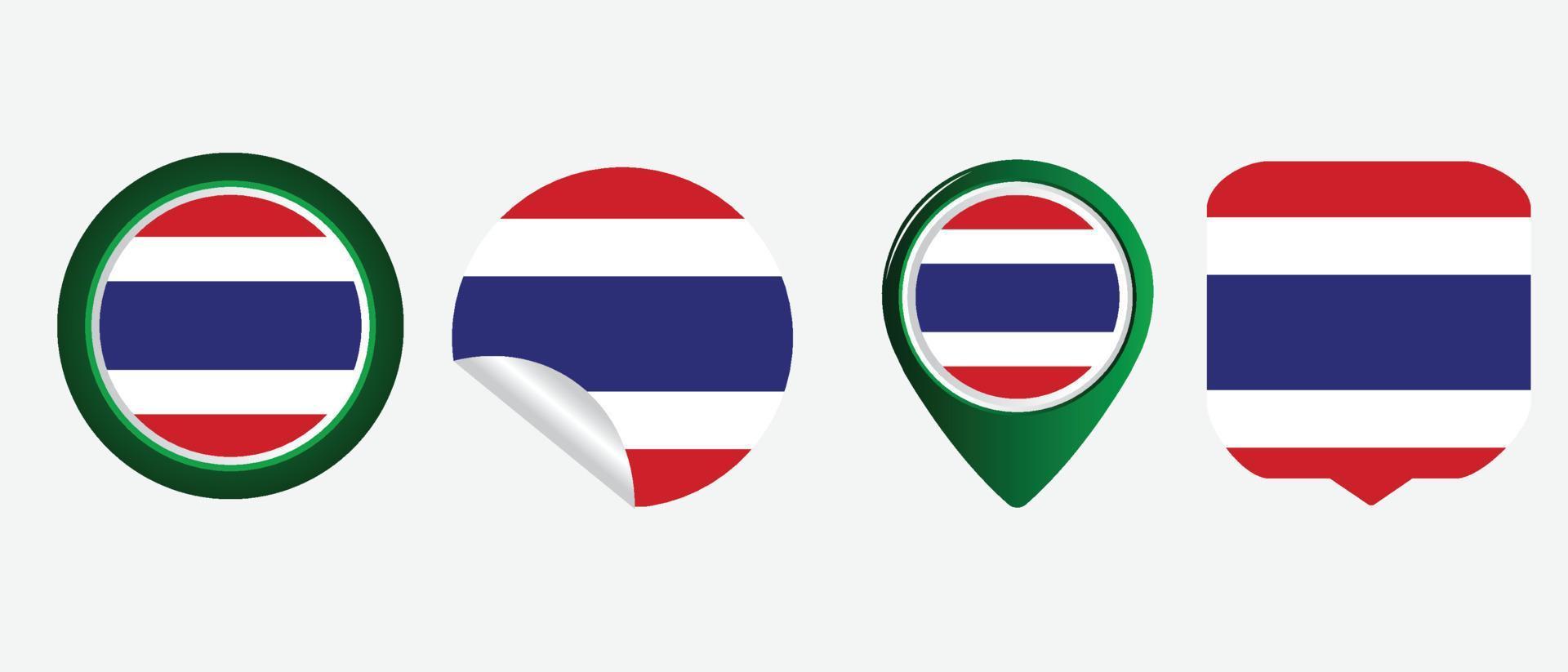 vlag van thailand. platte pictogram symbool vectorillustratie vector