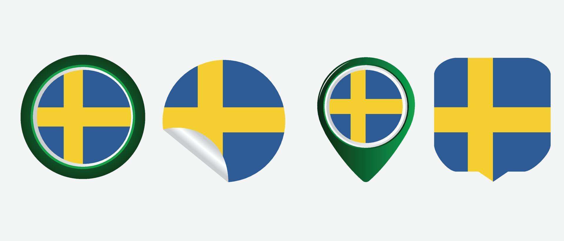zweedse vlag. platte pictogram symbool vectorillustratie vector