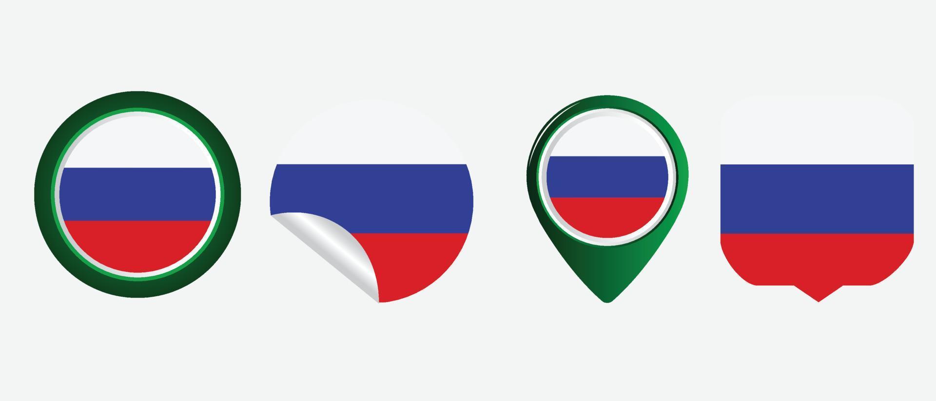 russische vlag. platte pictogram symbool vectorillustratie vector