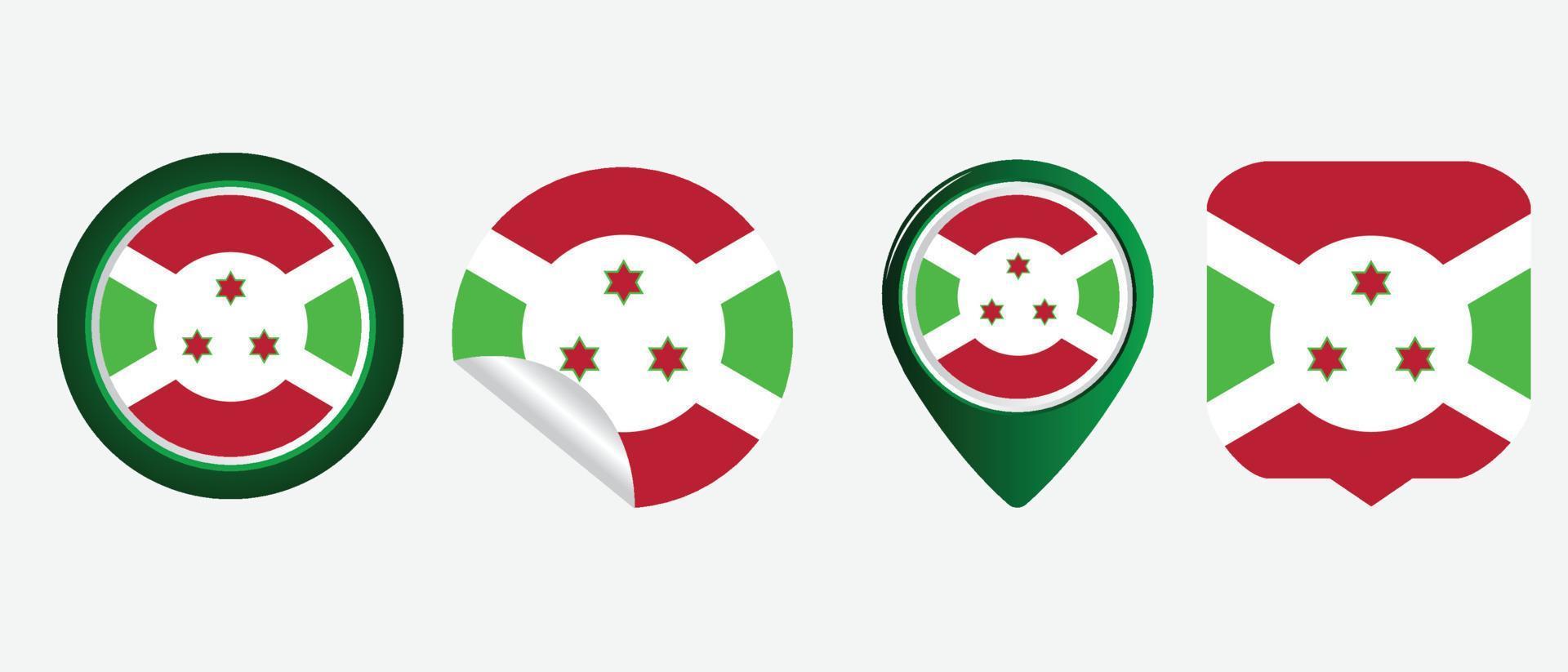 Burundese vlag. platte pictogram symbool vectorillustratie vector
