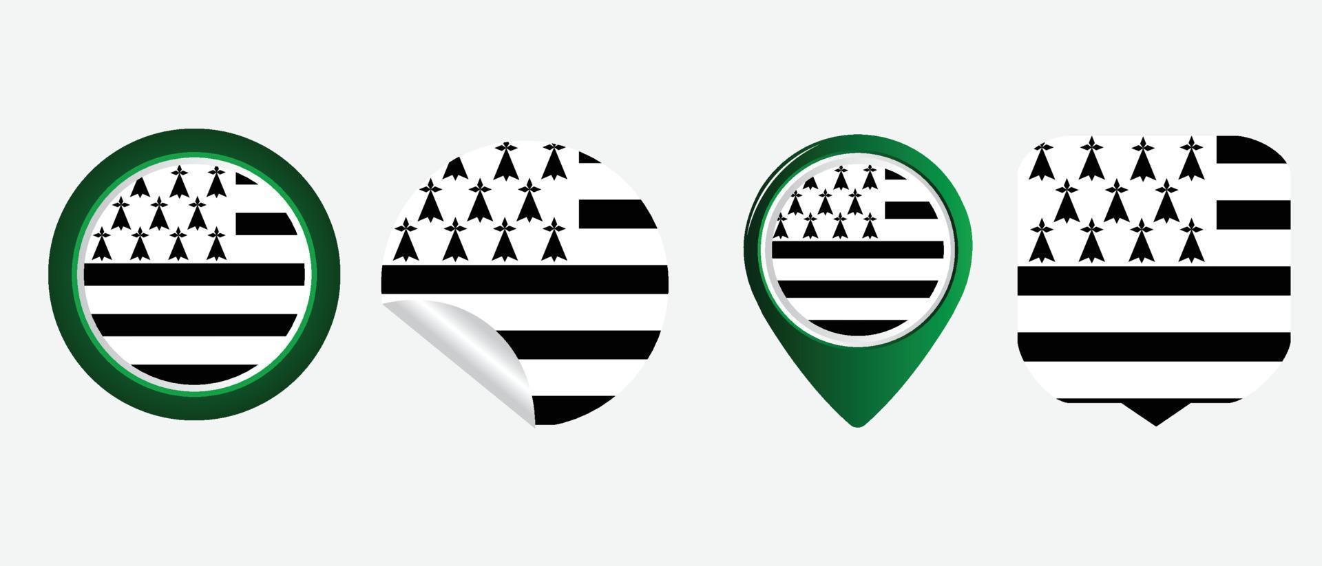 bretagne vlag. platte pictogram symbool vectorillustratie vector