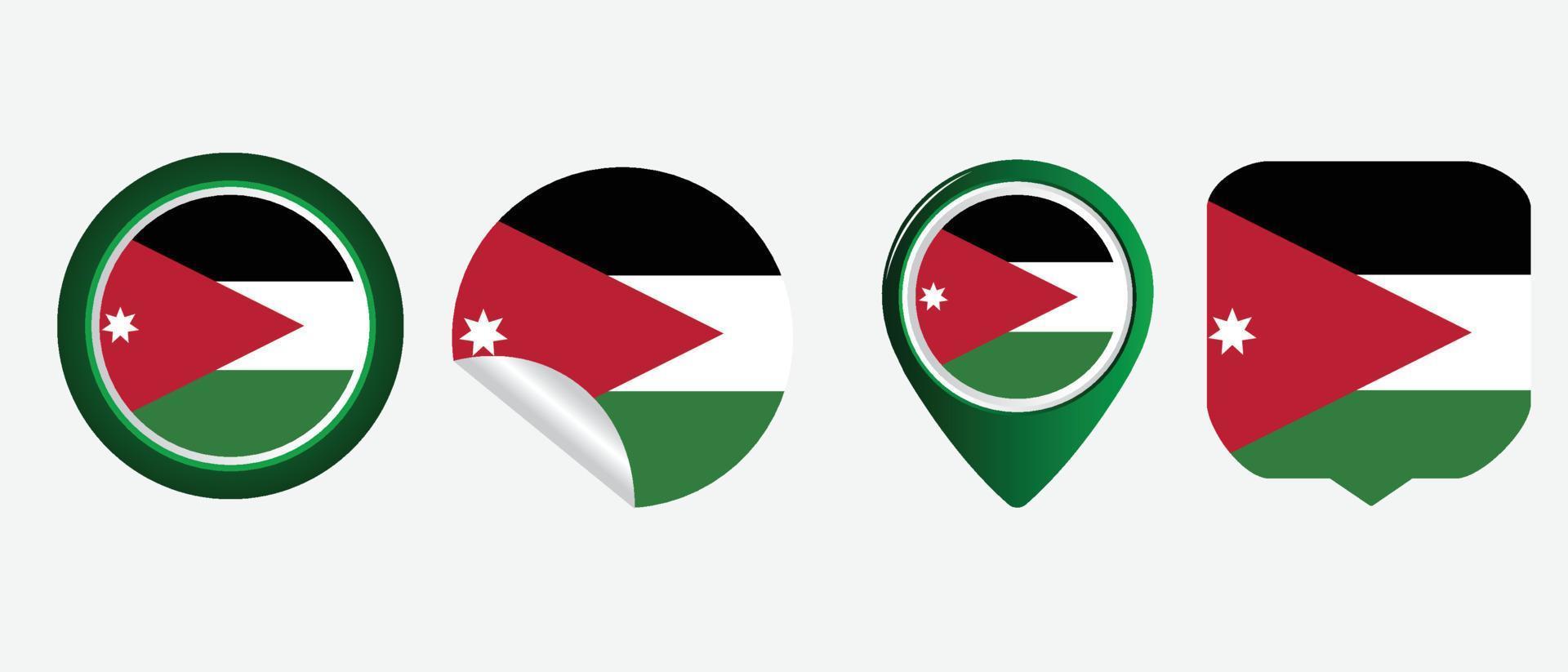 jordaanse vlag. platte pictogram symbool vectorillustratie vector