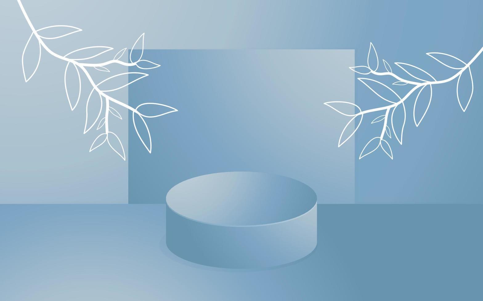 3D-rendering zachte blauwe podium bloemdessin achtergrond geschikt voor reclame product vector