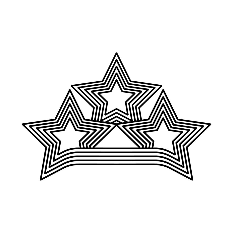 drievoudig streepster lineair modern logo. sterren in de vorm van lijnstrepen. lineair abstract ontwerp. logo, huisstijl, app, creatieve poster en meer. creatieve geometrische sterren eps10 vector. vector
