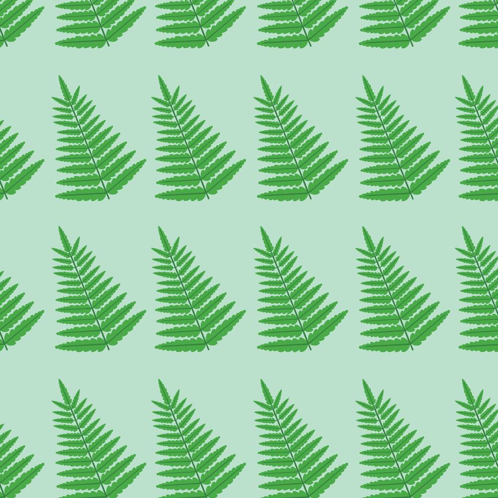 mooi groen patroon van herhalende varenbladeren op gekleurde achtergrond. vectorillustratie. afbeelding voor afdrukken op ansichtkaarten van stof kantoorgebruik als achtergrond in menubanners posters vector