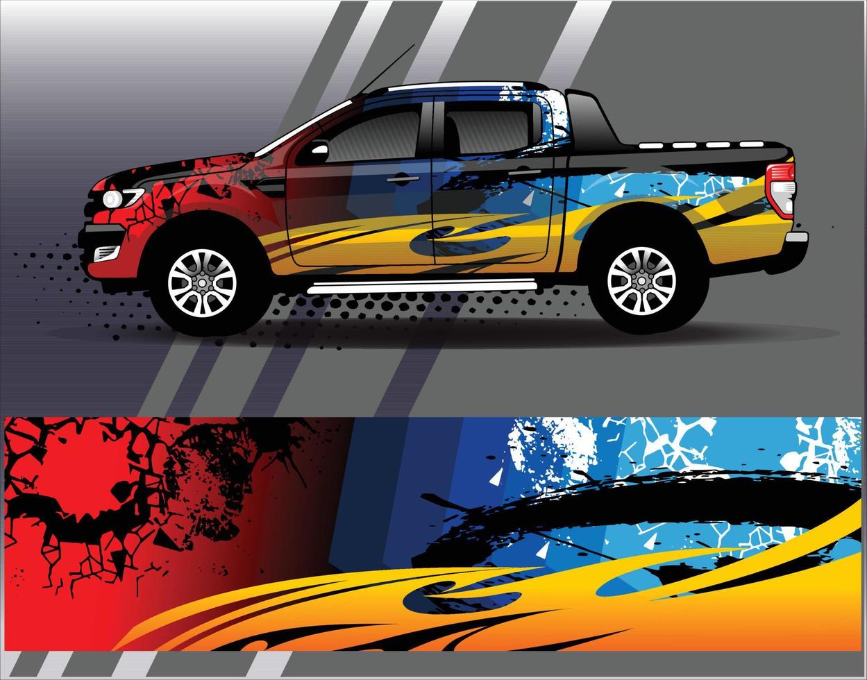 grafisch abstracte streep racen achtergrond kit ontwerpen voor wrap voertuig race auto rally avontuur vector