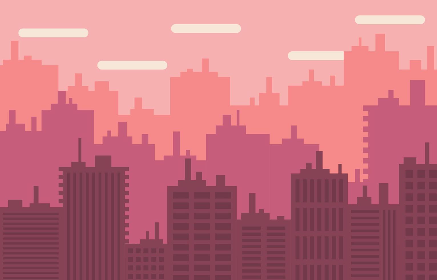 moderne platte stad gebouw silhouet illustratie vector
