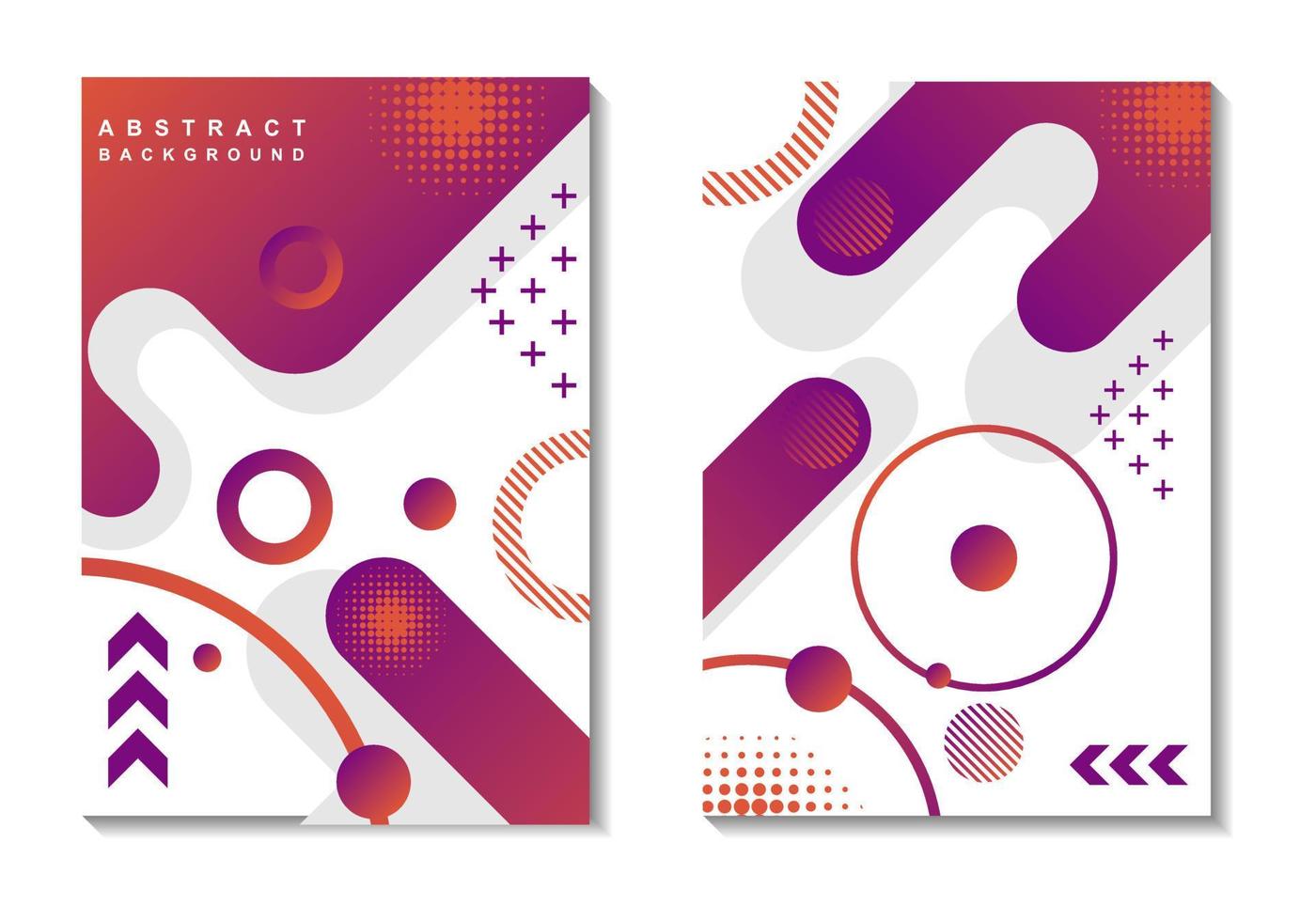 abstracte boekomslag met geometrische vormen in paarse en oranje kleuren vector
