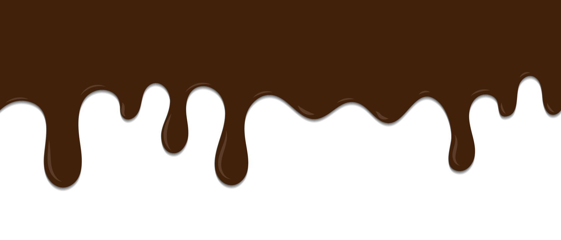 naadloze patroon van gesmolten chocolade druipen. dessert achtergrond met gesmolten chocolade. banner naadloos patroon. vector illustratie