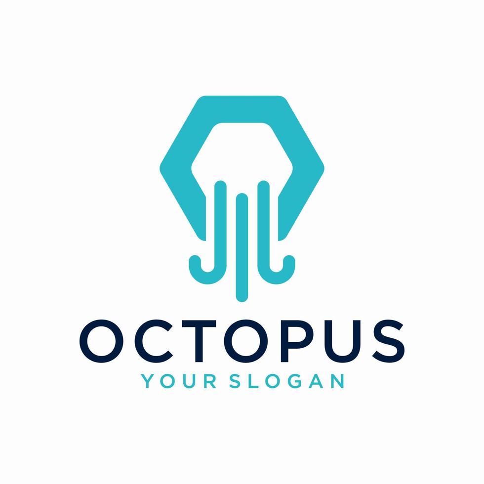 octopus digitale technologie logo vectorillustratie vector