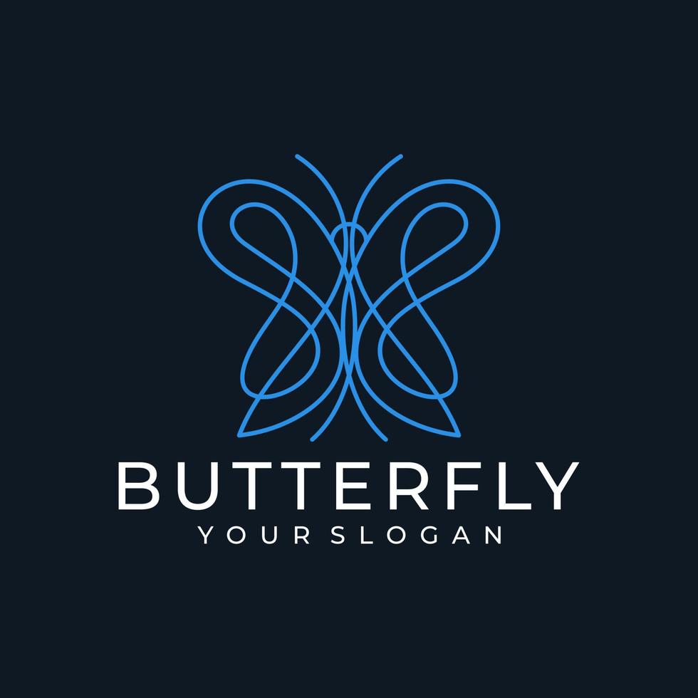 vlinder logo vector lijn overzicht monoline pictogram illustratie