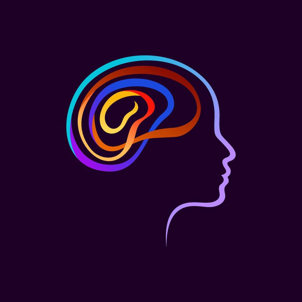 hersenen logo ontwerp vector sjabloon