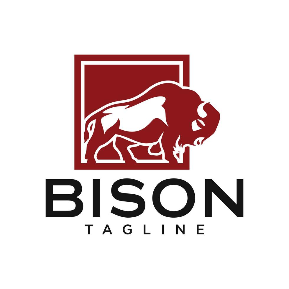 bizon mascotte vector logo ontwerp inspiratie