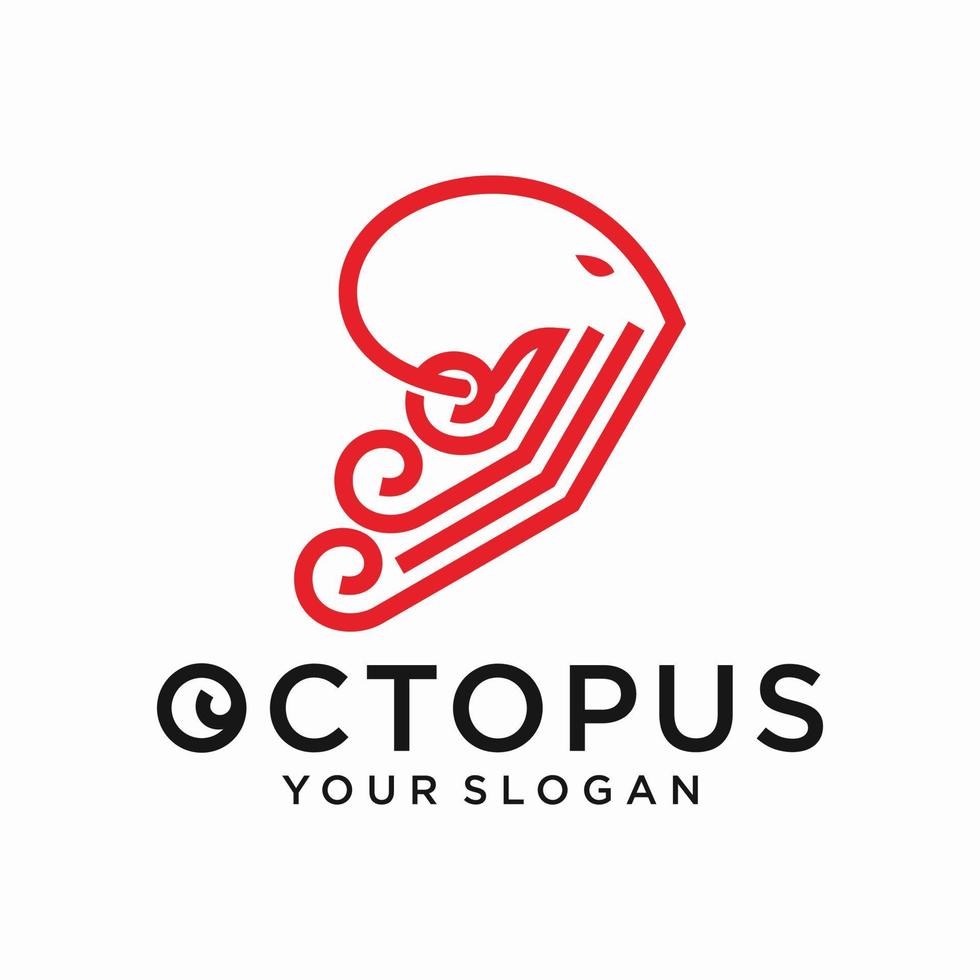 octopus digitale technologie logo vectorillustratie vector