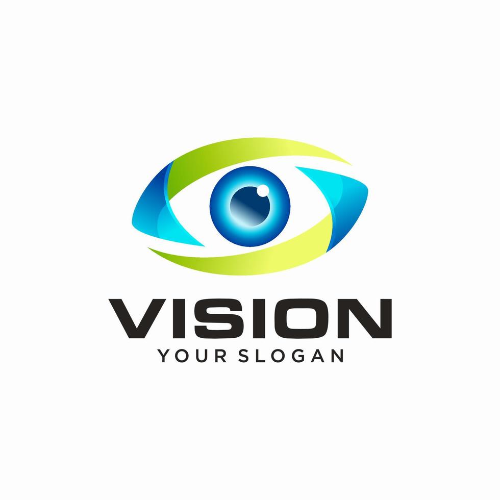 oog logo vector ontwerpsjabloon. kleurrijk mediapictogram. visie logo concept idee.