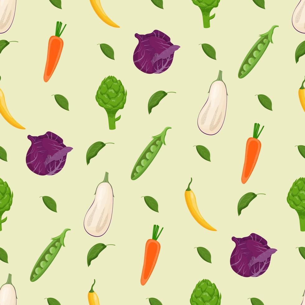 groenten naadloos patroon. vegetarisch eten, gezond eetconcept. platte vectorillustratie vector