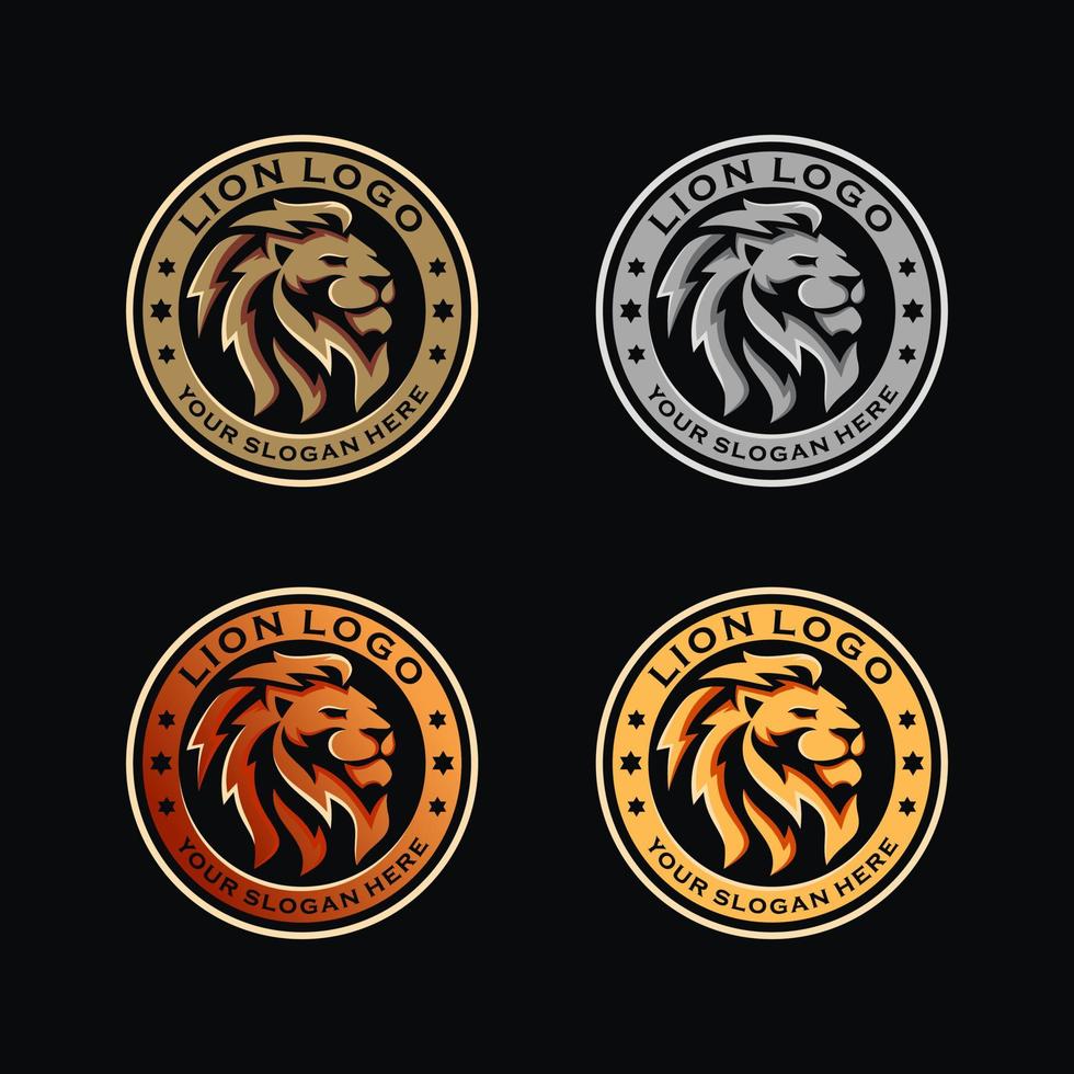 luxe leeuwenkop logo ontwerpsjabloon vector