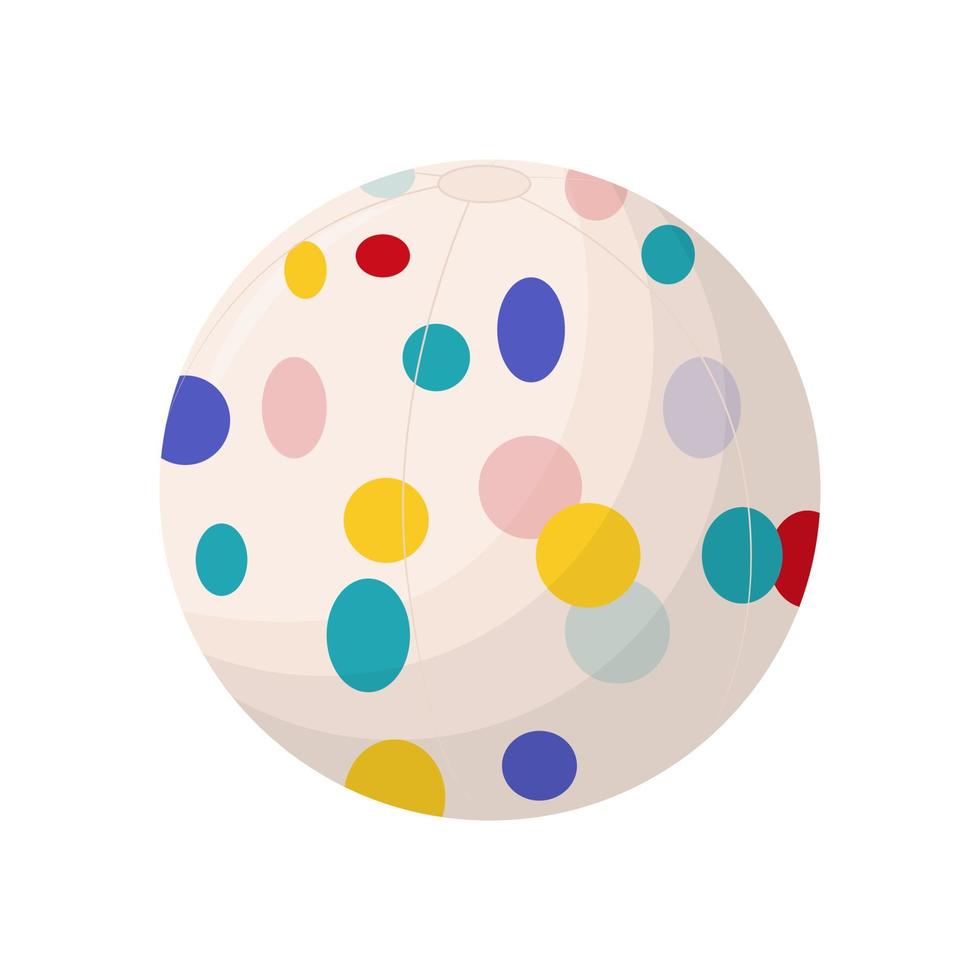 kleurrijke strandbal geïsoleerd op een witte achtergrond. strandbal in meerdere kleuren. platte vectorillustratie. vector