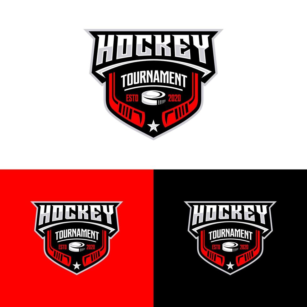 hockeytoernooi sport logo sjabloon. moderne vectorillustratie. badge ontwerp. vector
