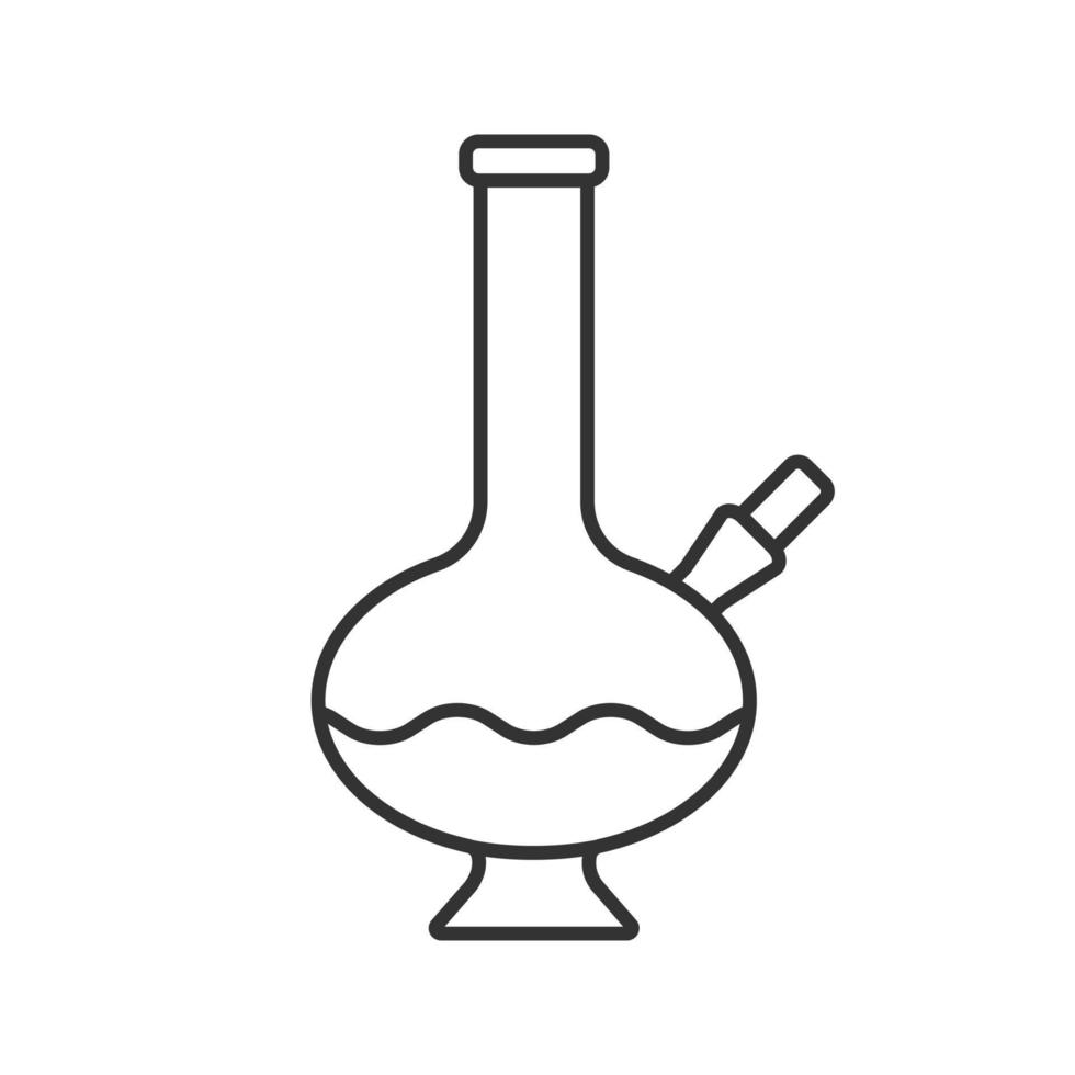 waterpijp lineaire pictogram. dunne lijn illustratie. marihuana waterpijp. contour symbool. vector geïsoleerde overzichtstekening