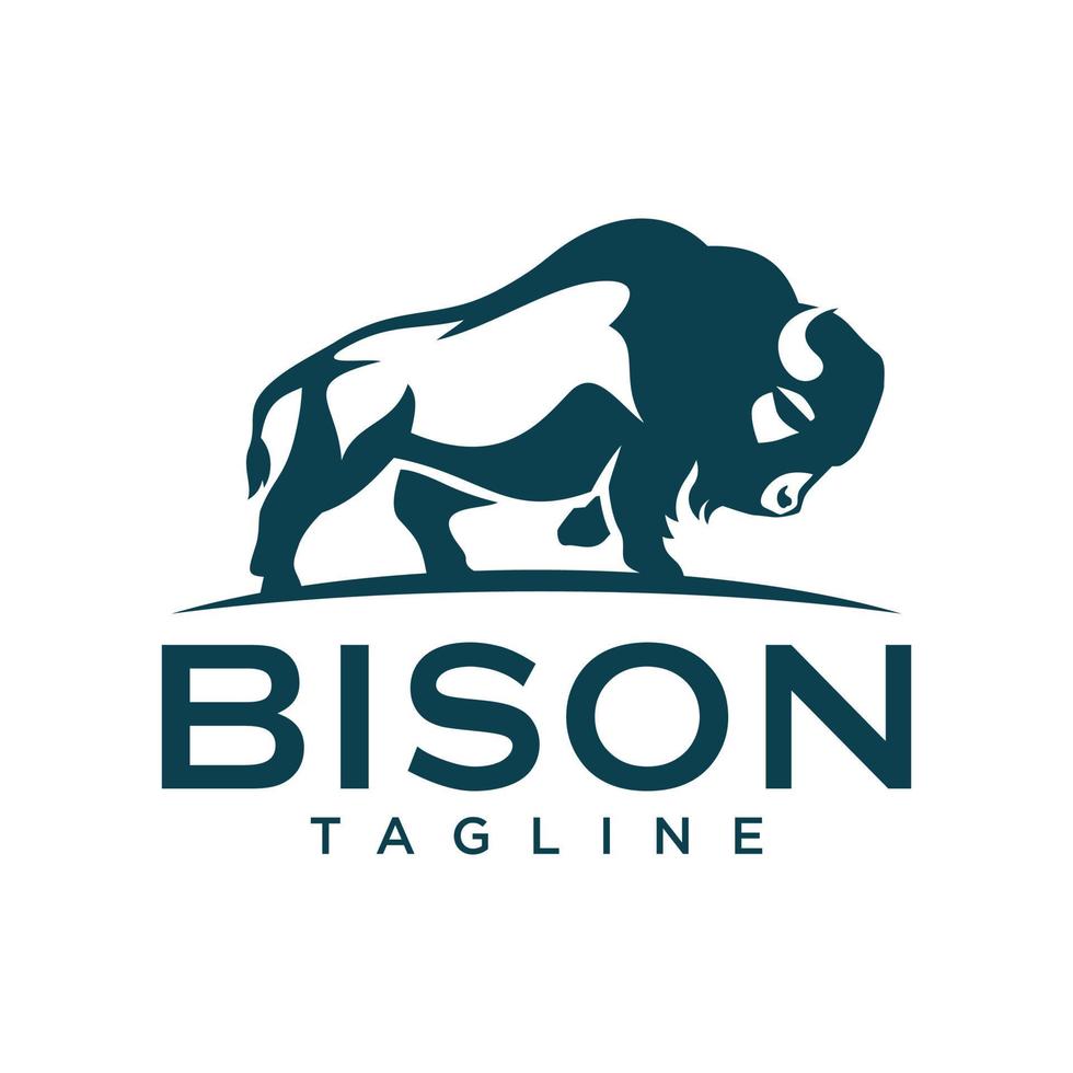 bizon mascotte vector logo ontwerp inspiratie