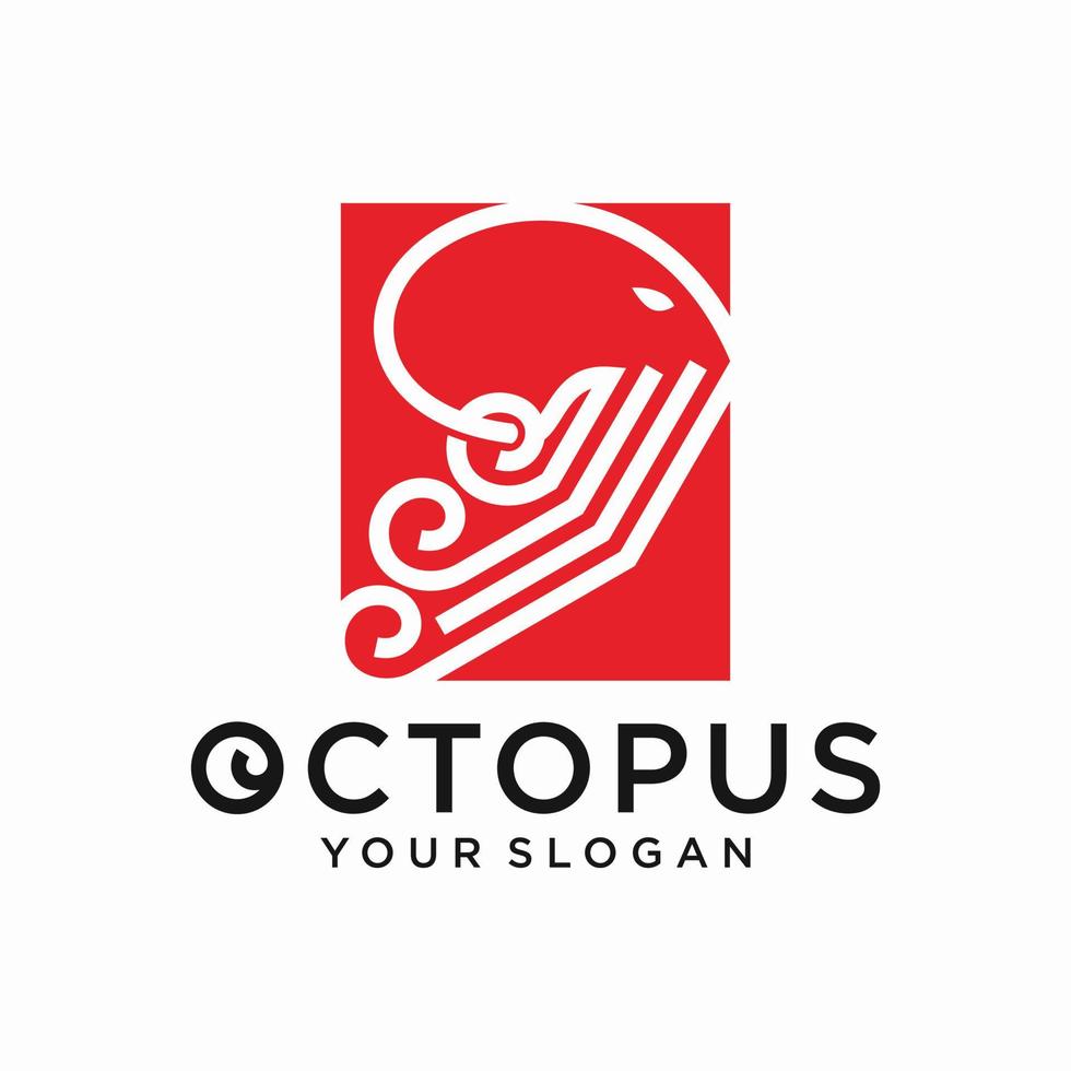 octopus digitale technologie logo vectorillustratie vector