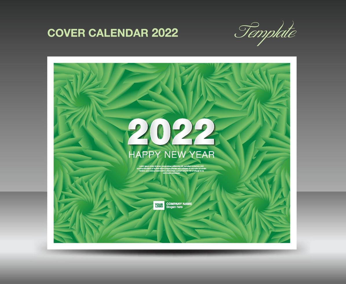 cover desk kalender 2020 sjabloon, omslagontwerp, flyer, advertenties, boekje, catalogus, nieuwsbrief, boekomslag, groene bloemen natuur concept, boekje, advertentie, afdrukken, zakelijke sjabloon, vector