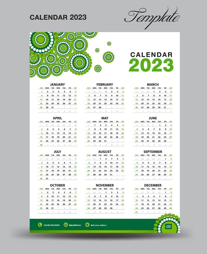 wandkalender 2023 jaarkalender 2023 sjabloon vector