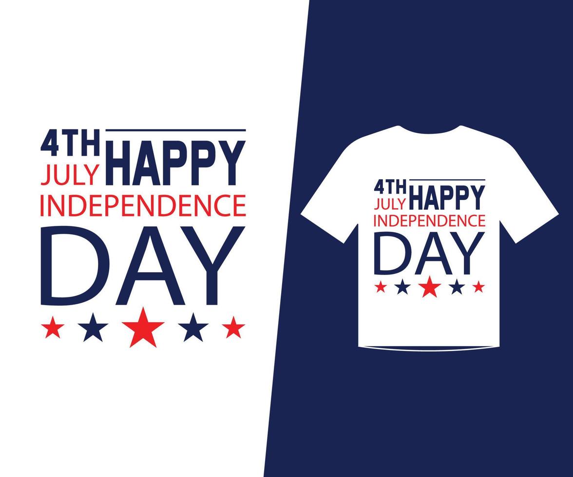 4 juli t-shirt ontwerpsjabloon vector voor gelukkige onafhankelijkheidsdag