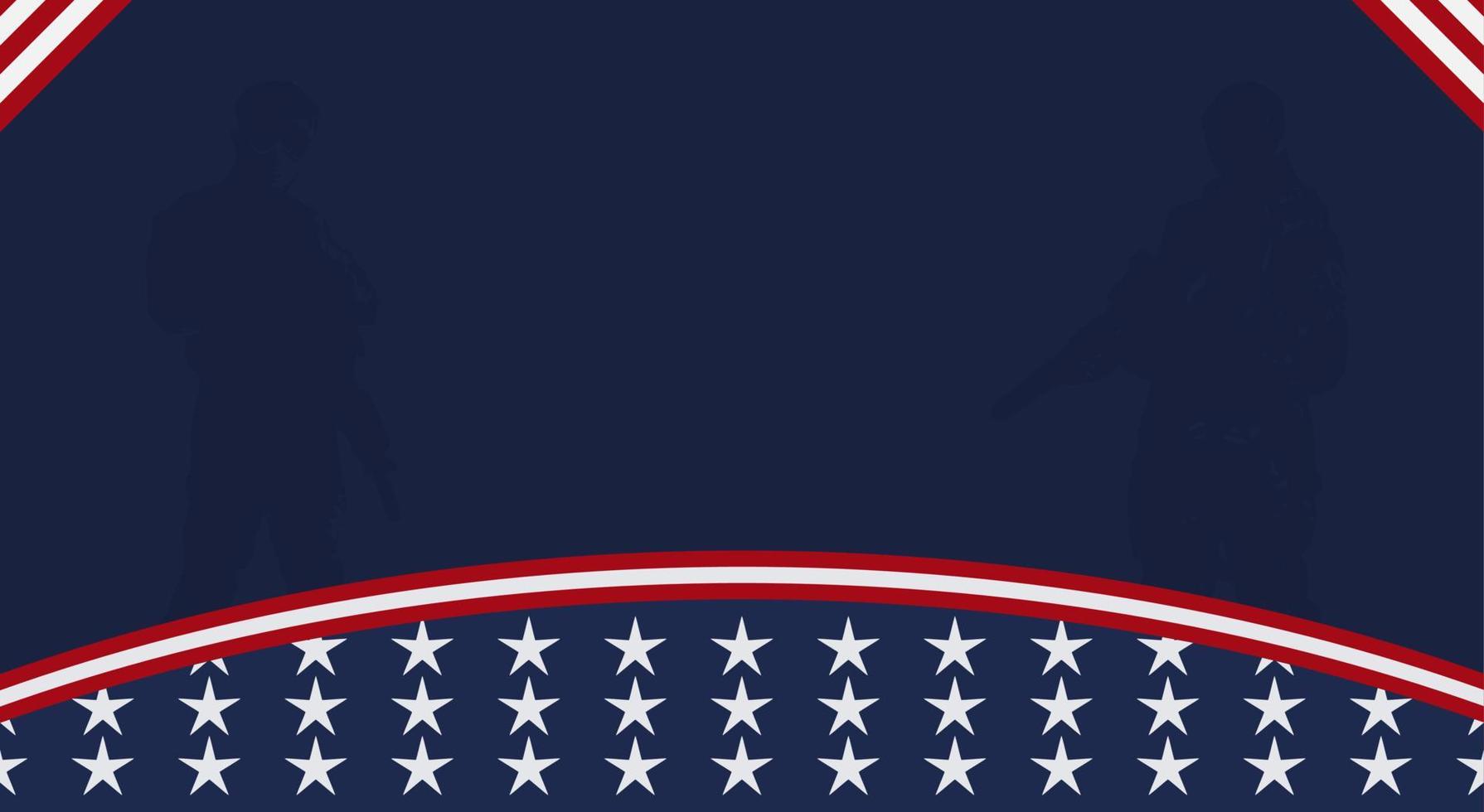 Amerikaanse vlag met silhouet van een veteraan soldaat, en kopieer ruimte. geschikt om op inhoud met dat thema te worden geplaatst. vector