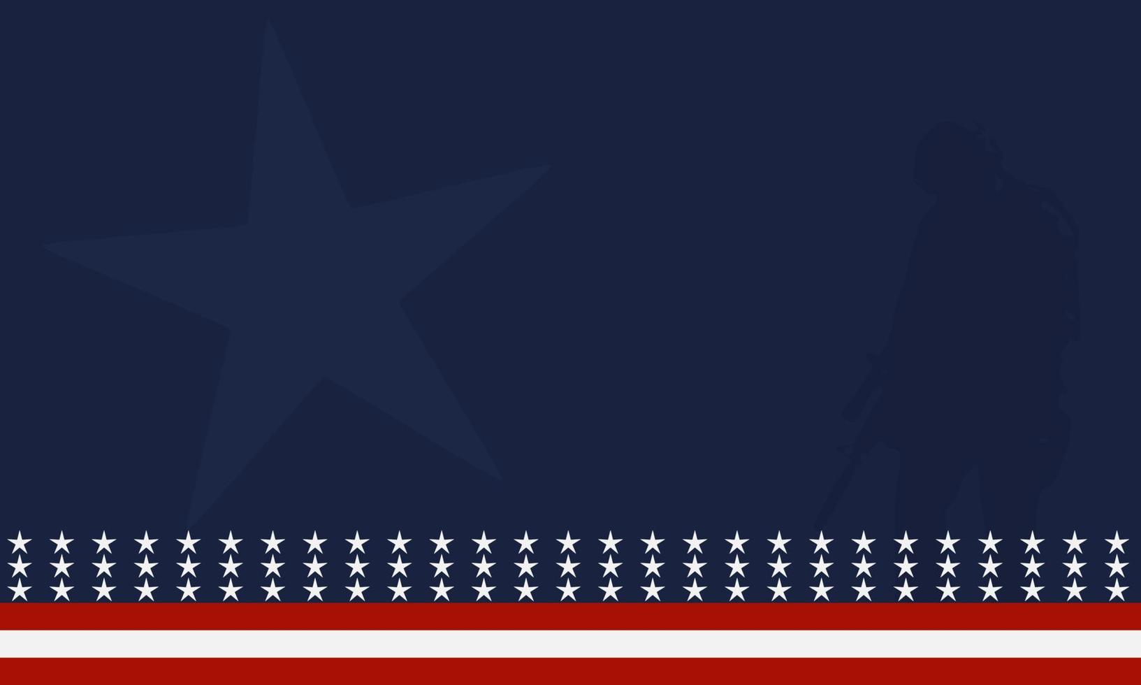 Amerikaanse vlag met silhouet van een veteraan soldaat, en kopieer ruimte. geschikt om op inhoud met dat thema te worden geplaatst. vector