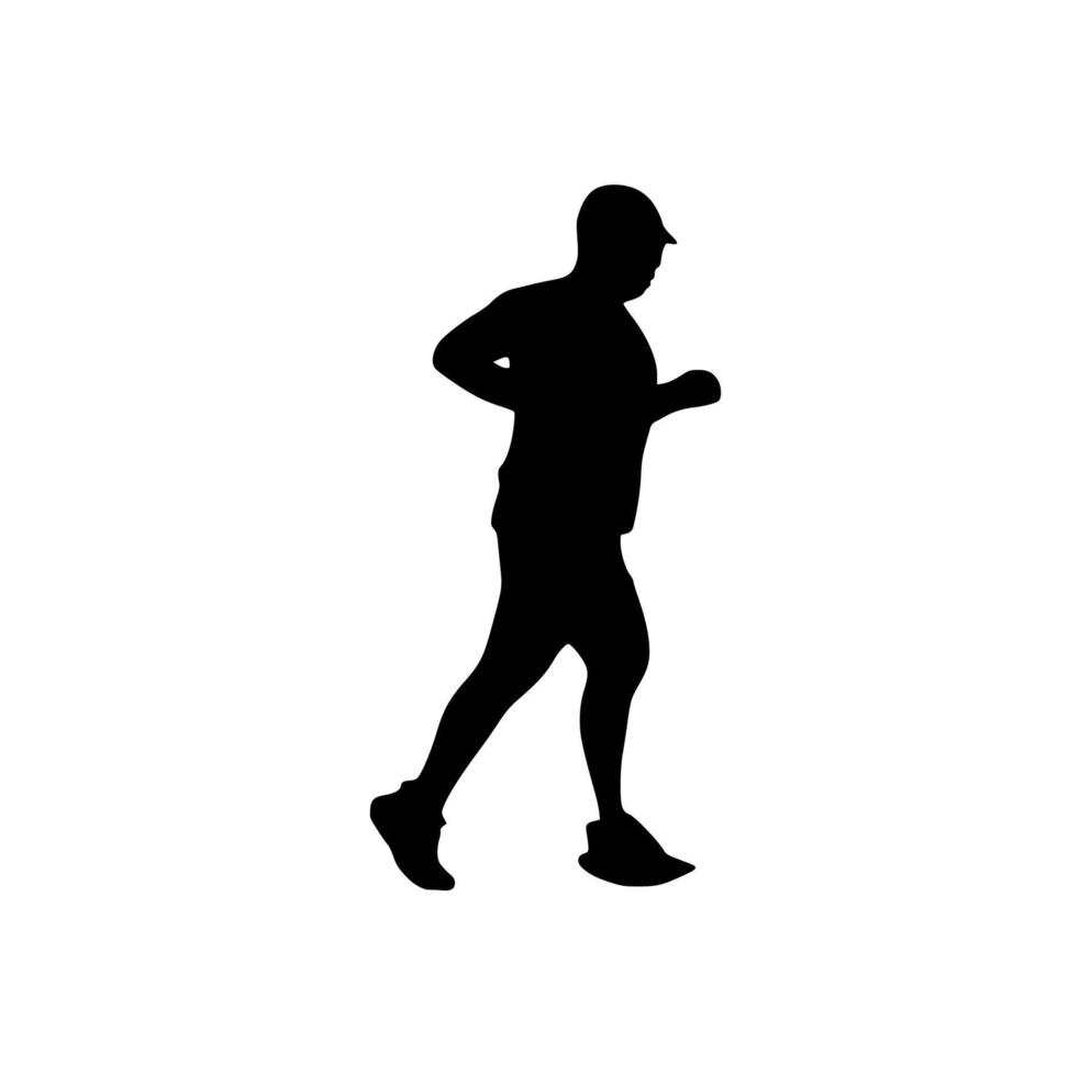 silhouet van rennende mensen vector