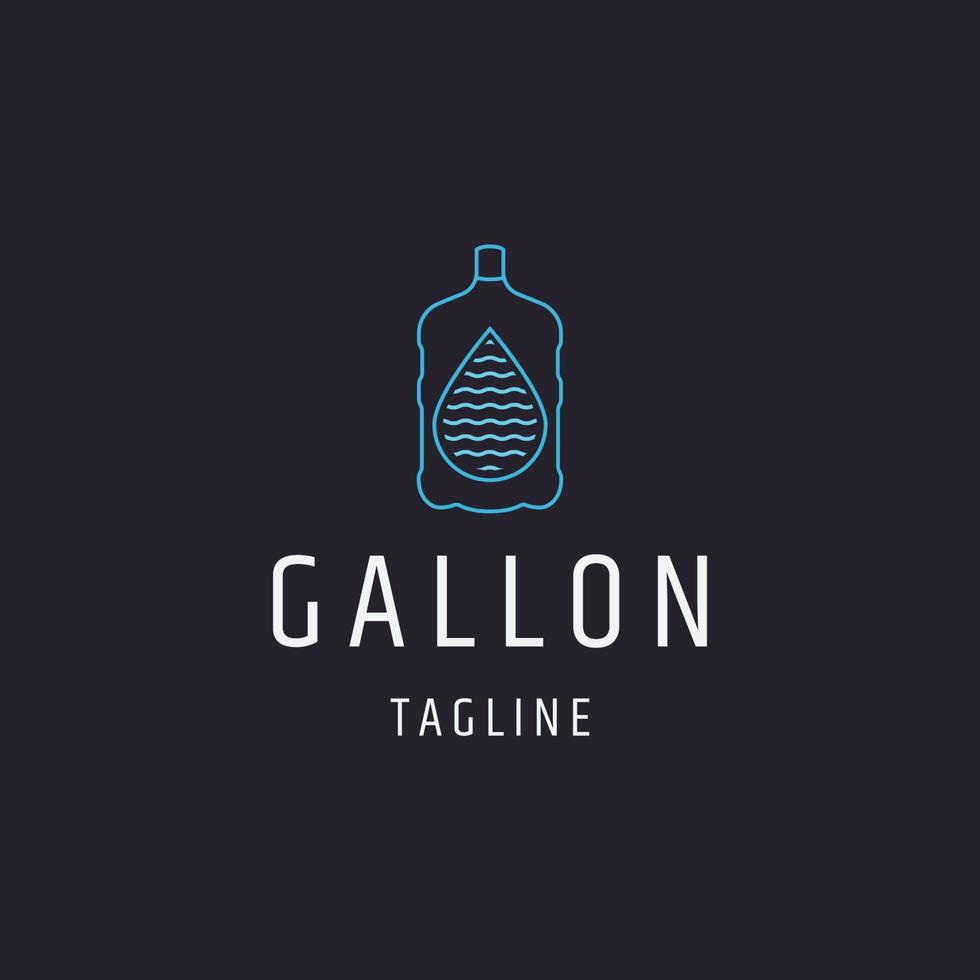 water gallon logo pictogram ontwerp sjabloon platte vector