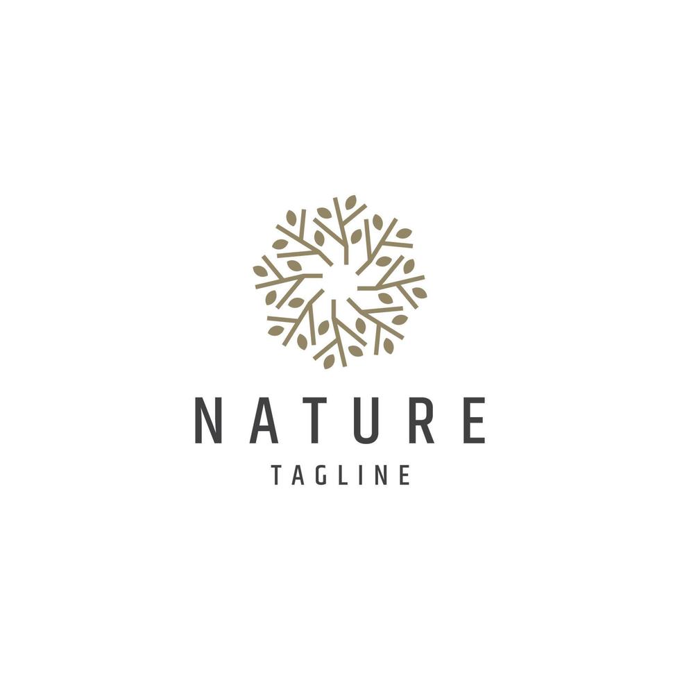 abstract natuur boom blad logo pictogram ontwerp sjabloon platte vector