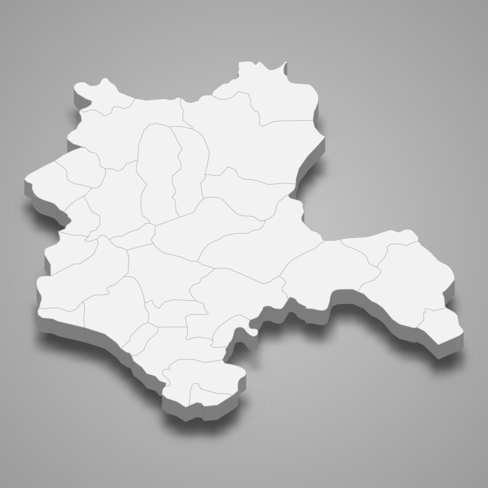 3d isometrische kaart van konya is een provincie van turkije vector